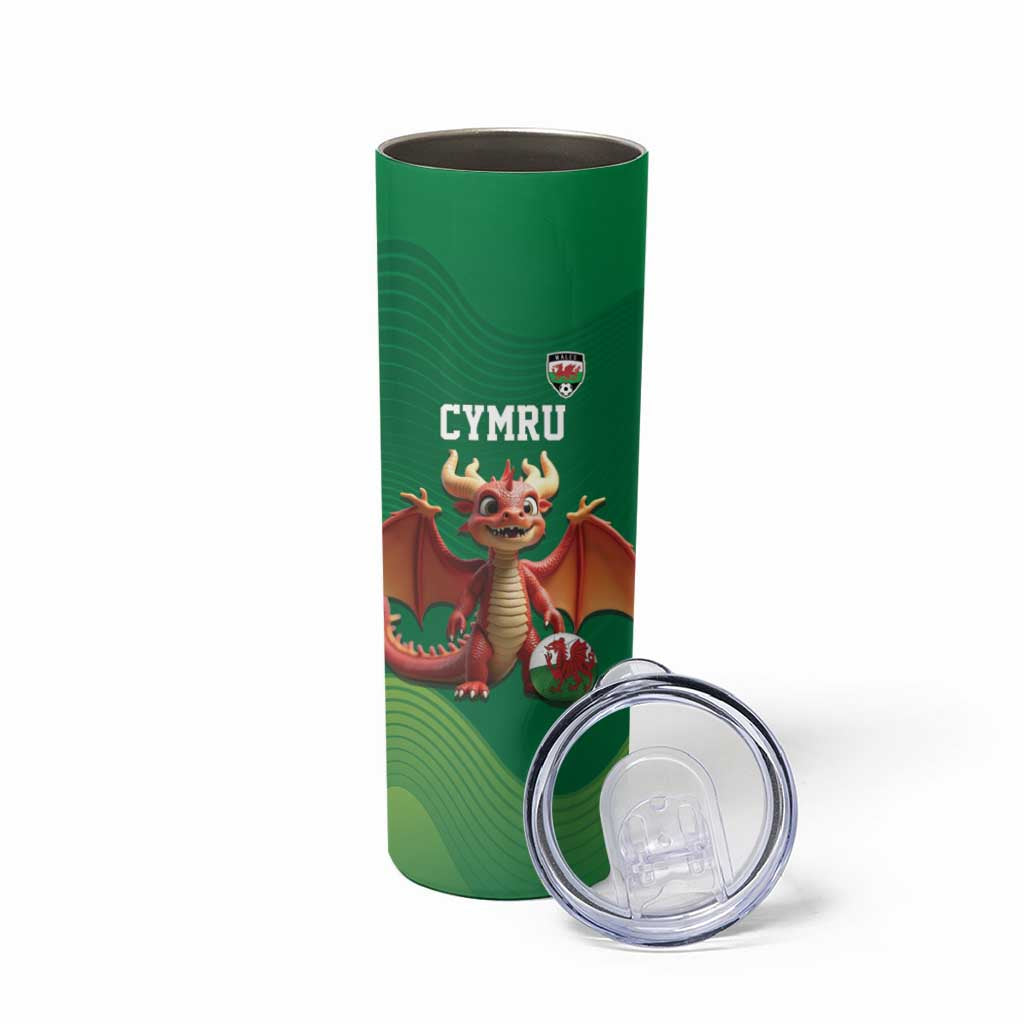 Custom Wales Football Go Champions Skinny Tumbler Cymru am byth Green Style