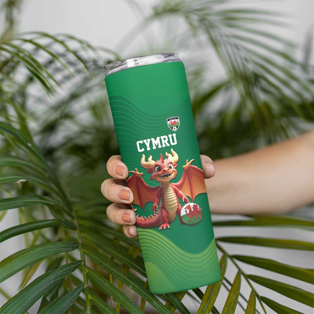 Custom Wales Football Go Champions Skinny Tumbler Cymru am byth Green Style