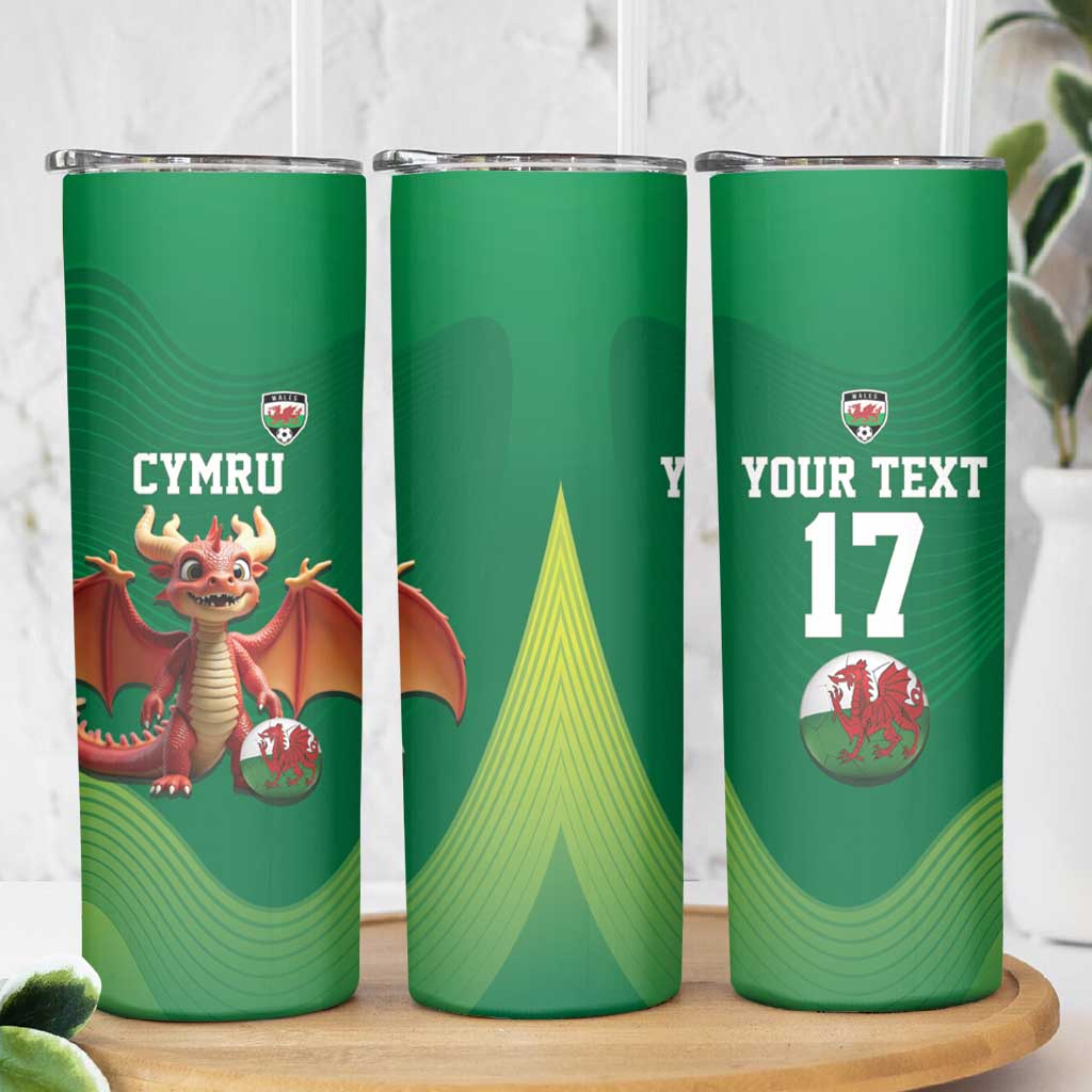 Custom Wales Football Go Champions Skinny Tumbler Cymru am byth Green Style