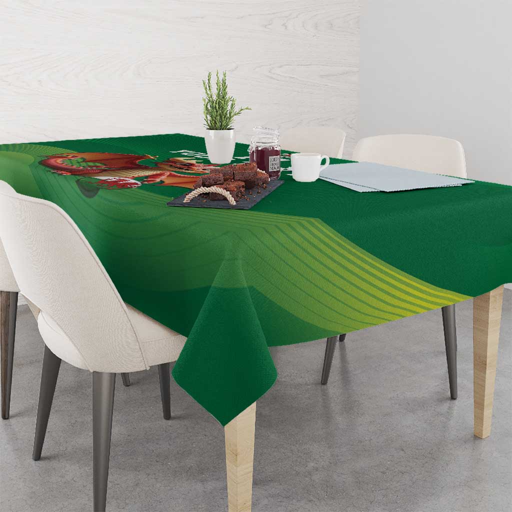 Custom Wales Football Go Champions Tablecloth Cymru am byth Green Style