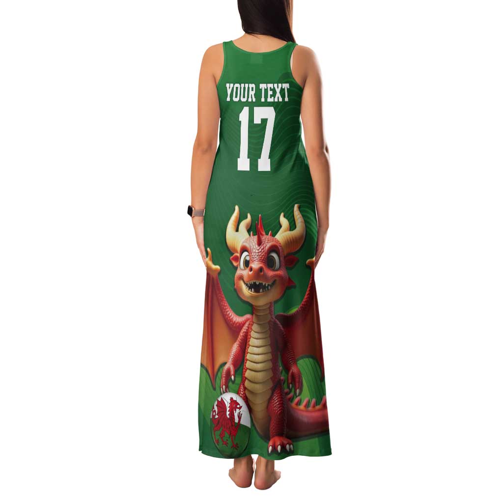Custom Wales Football Go Champions Tank Maxi Dress Cymru am byth Green Style