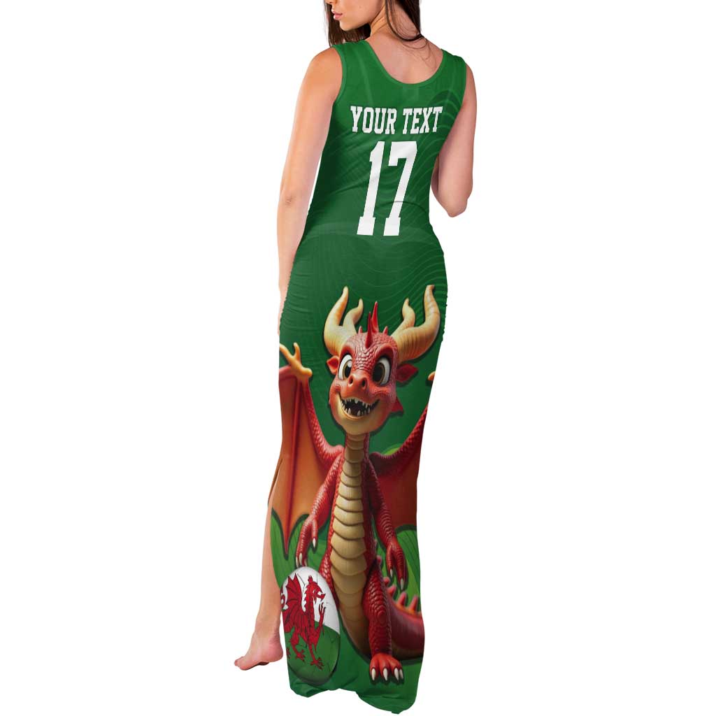 Custom Wales Football Go Champions Tank Maxi Dress Cymru am byth Green Style