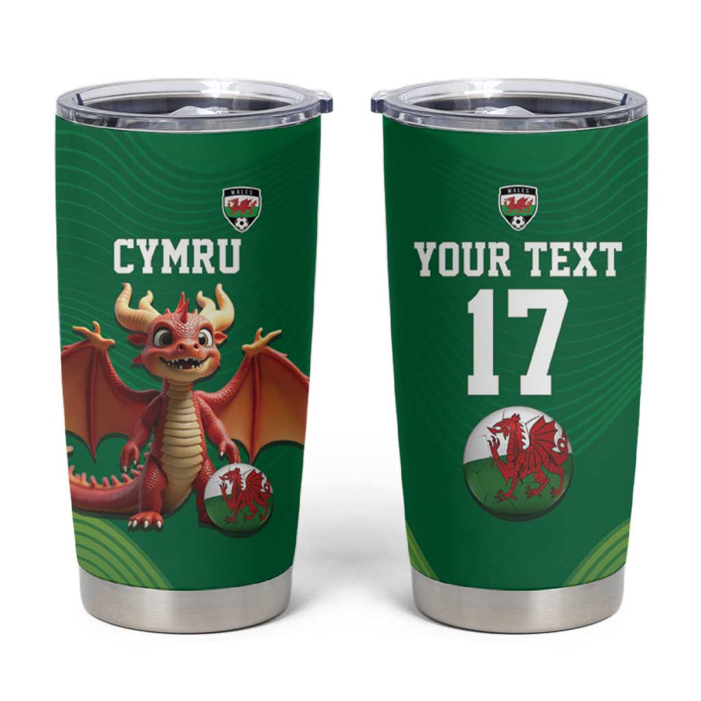 Custom Wales Football Go Champions Tumbler Cup Cymru am byth Green Style