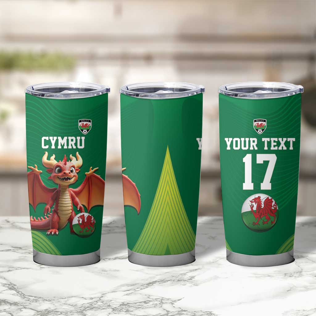 Custom Wales Football Go Champions Tumbler Cup Cymru am byth Green Style