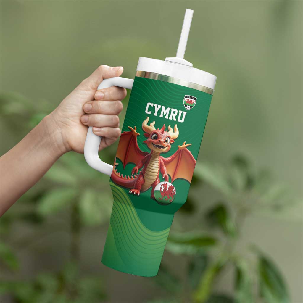 Custom Wales Football Go Champions Tumbler With Handle Cymru am byth Green Style