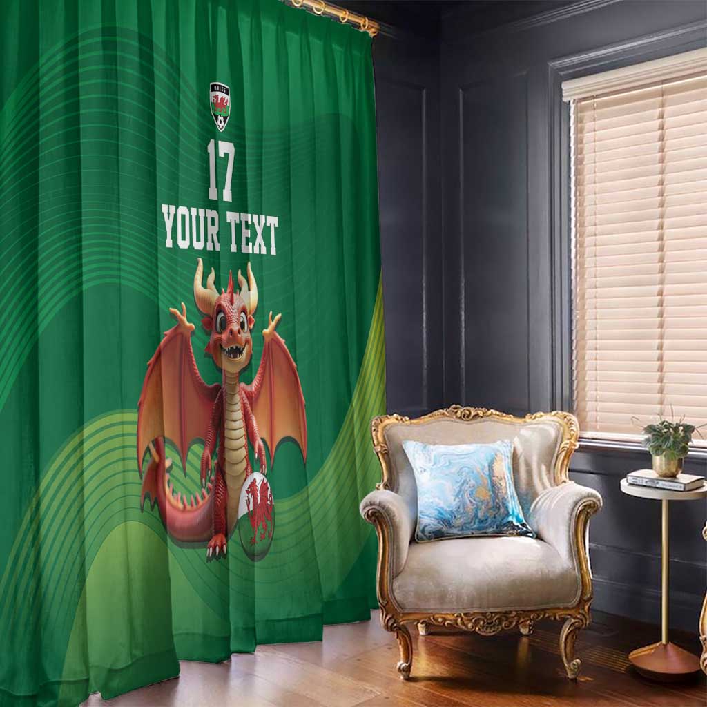 Custom Wales Football Go Champions Window Curtain Cymru am byth Green Style