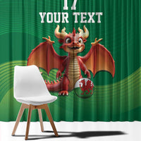 Custom Wales Football Go Champions Window Curtain Cymru am byth Green Style