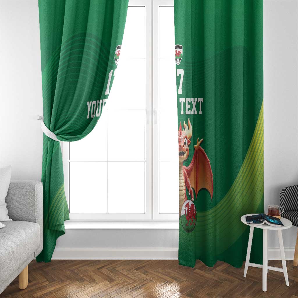 Custom Wales Football Go Champions Window Curtain Cymru am byth Green Style