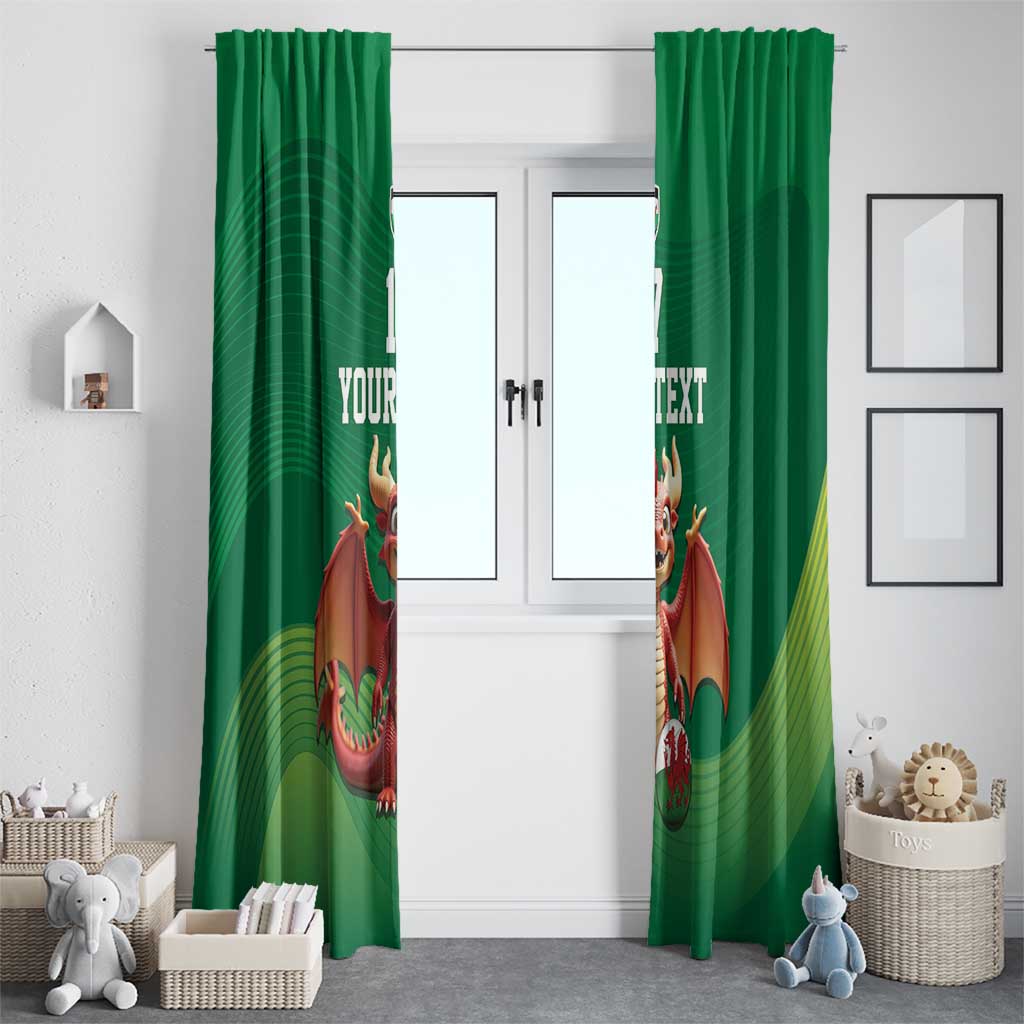 Custom Wales Football Go Champions Window Curtain Cymru am byth Green Style
