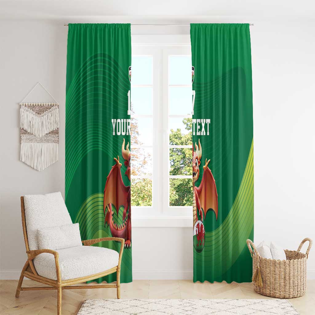 Custom Wales Football Go Champions Window Curtain Cymru am byth Green Style