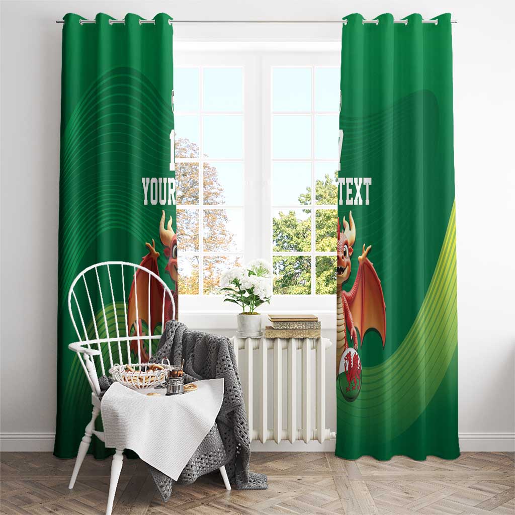 Custom Wales Football Go Champions Window Curtain Cymru am byth Green Style