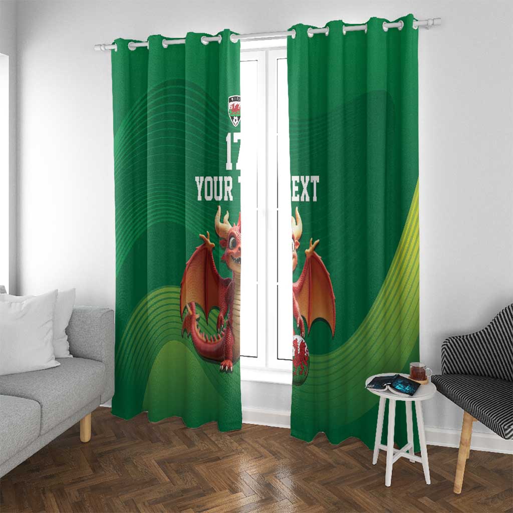 Custom Wales Football Go Champions Window Curtain Cymru am byth Green Style