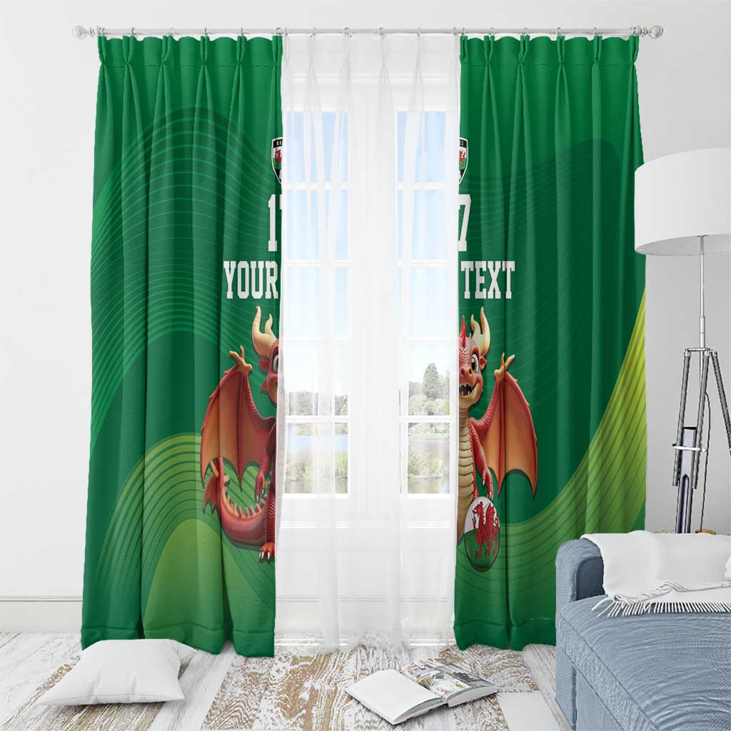 Custom Wales Football Go Champions Window Curtain Cymru am byth Green Style