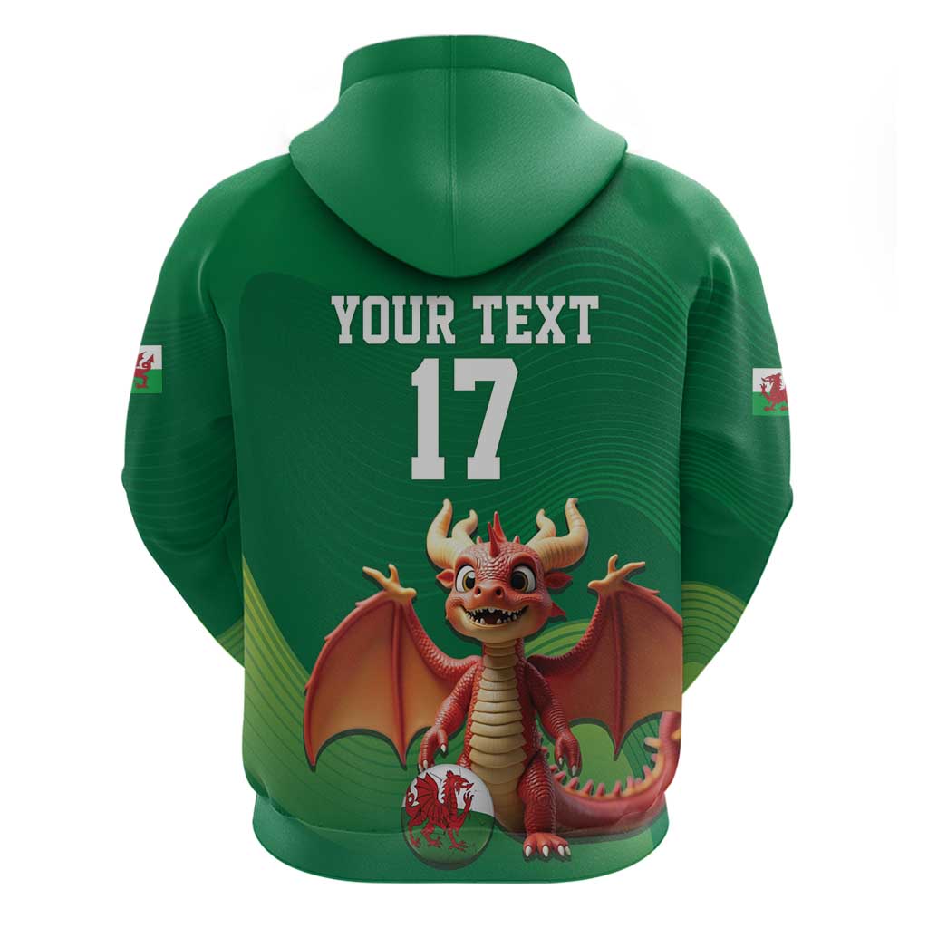 Custom Wales Football Go Champions Zip Hoodie Cymru am byth Green Style