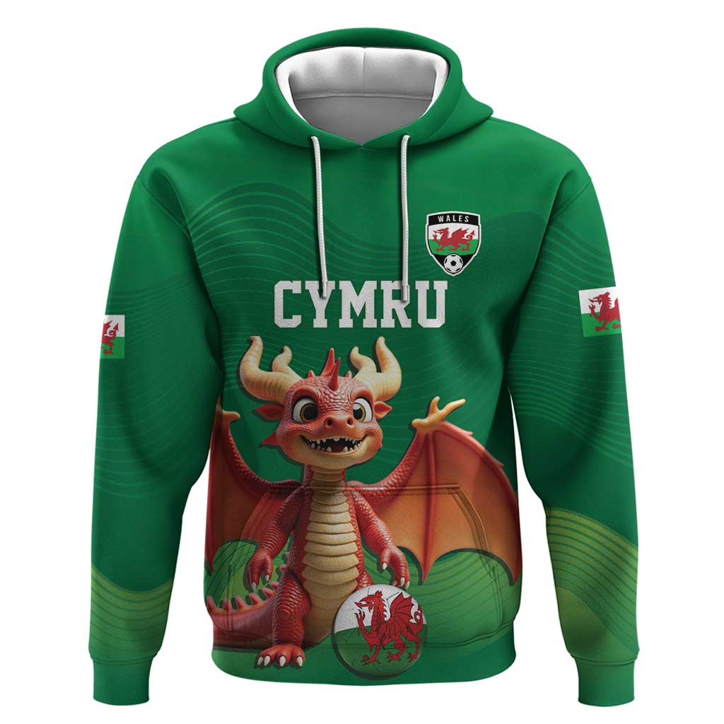Custom Wales Football Go Champions Zip Hoodie Cymru am byth Green Style