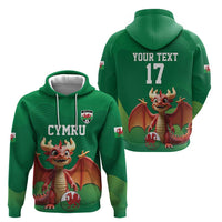 Custom Wales Football Go Champions Zip Hoodie Cymru am byth Green Style