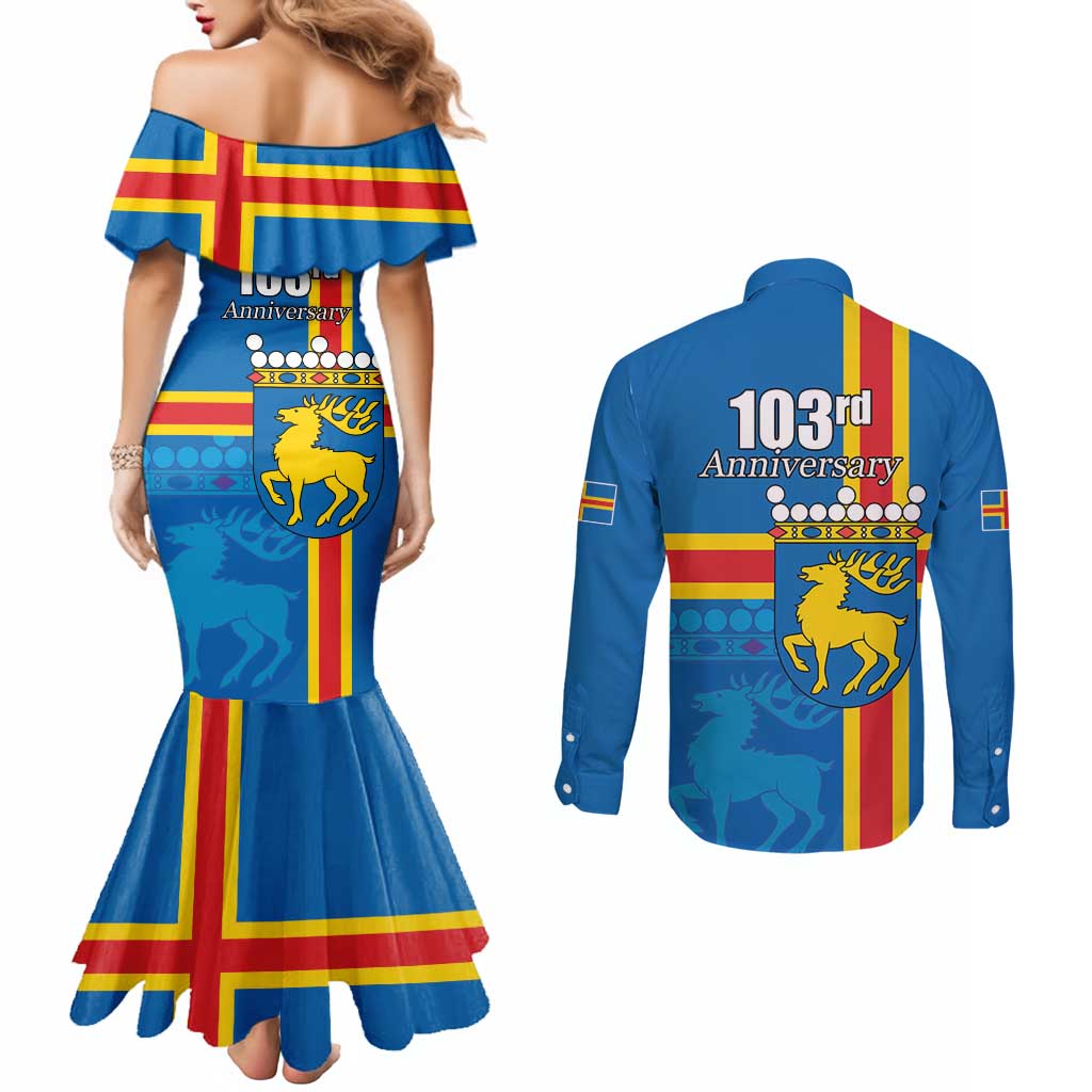 Aland's Autonomy Day Couples Matching Mermaid Dress and Long Sleeve Button Shirt 103rd Anniversary