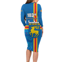 Aland's Autonomy Day Family Matching Long Sleeve Bodycon Dress and Hawaiian Shirt 103rd Anniversary