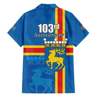 Aland's Autonomy Day Family Matching Off Shoulder Maxi Dress and Hawaiian Shirt 103rd Anniversary