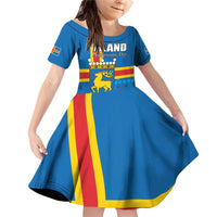 Aland's Autonomy Day Family Matching Off Shoulder Short Dress and Hawaiian Shirt 103rd Anniversary