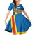 Aland's Autonomy Day Family Matching Off Shoulder Short Dress and Hawaiian Shirt 103rd Anniversary