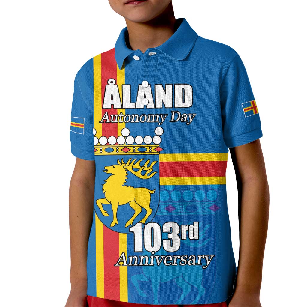 Aland's Autonomy Day Kid Polo Shirt 103rd Anniversary