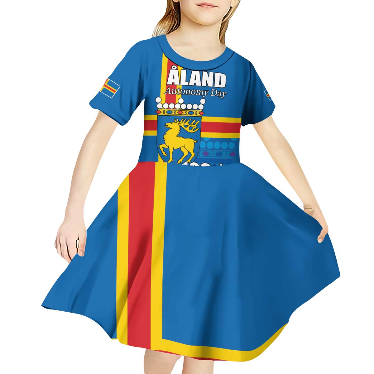 Aland's Autonomy Day Kid Short Sleeve Dress 103rd Anniversary