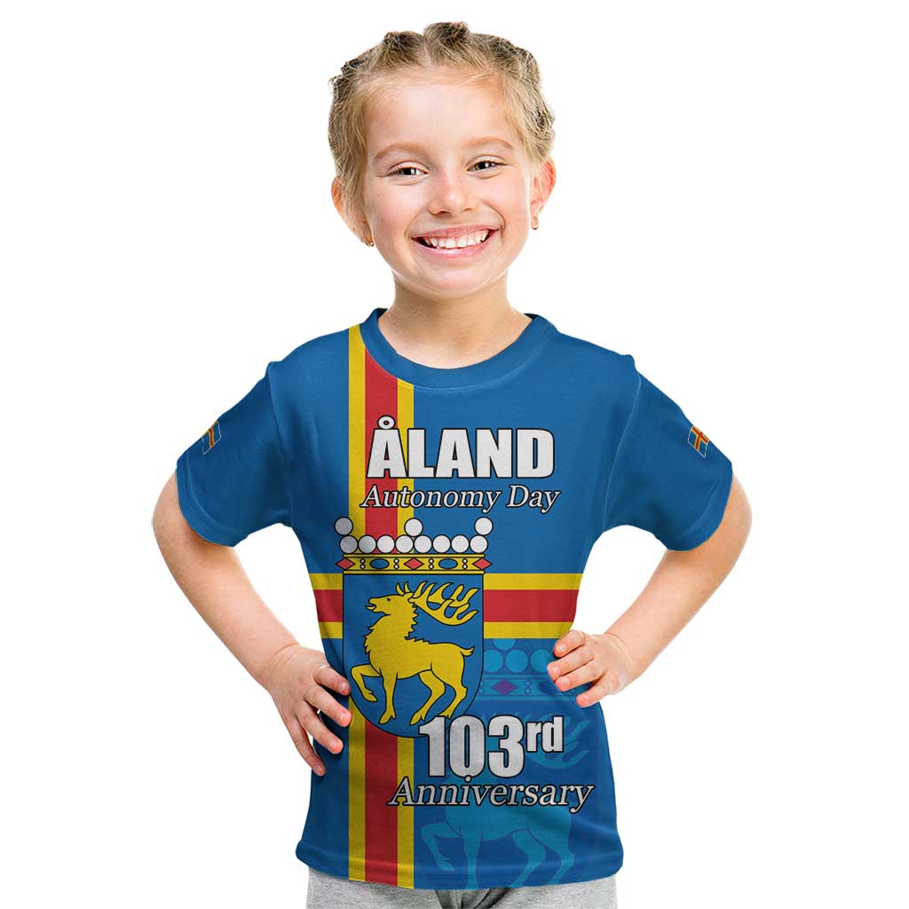 Aland's Autonomy Day Kid T Shirt 103rd Anniversary