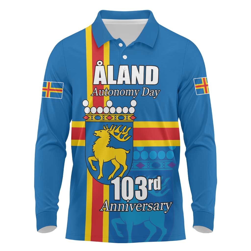 Aland's Autonomy Day Long Sleeve Polo Shirt 103rd Anniversary