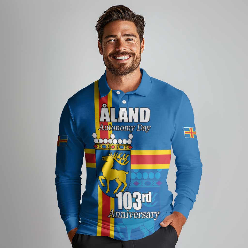 Aland's Autonomy Day Long Sleeve Polo Shirt 103rd Anniversary