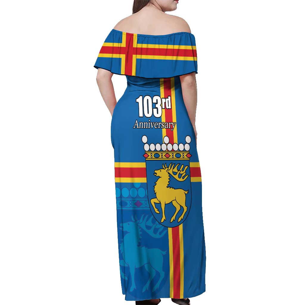 Aland's Autonomy Day Off Shoulder Maxi Dress 103rd Anniversary