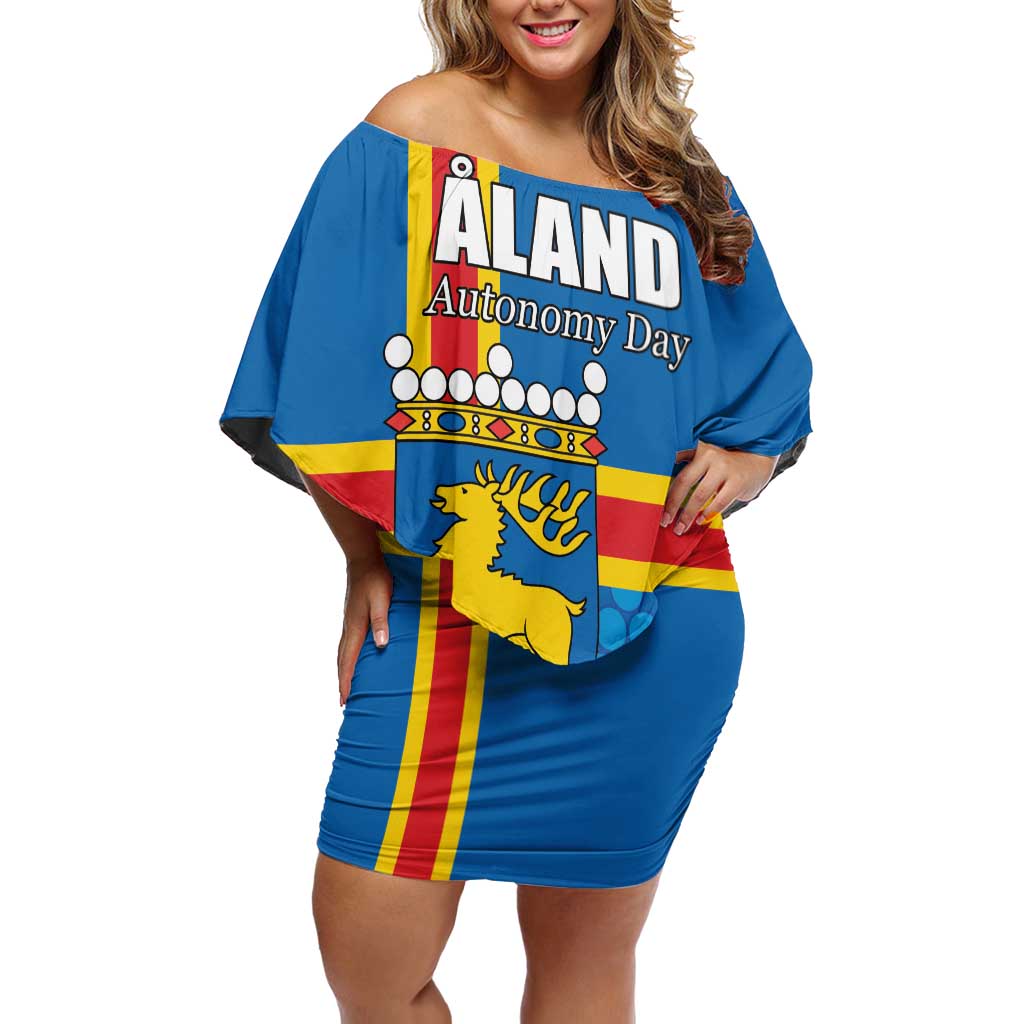 Aland's Autonomy Day Off Shoulder Short Dress 103rd Anniversary
