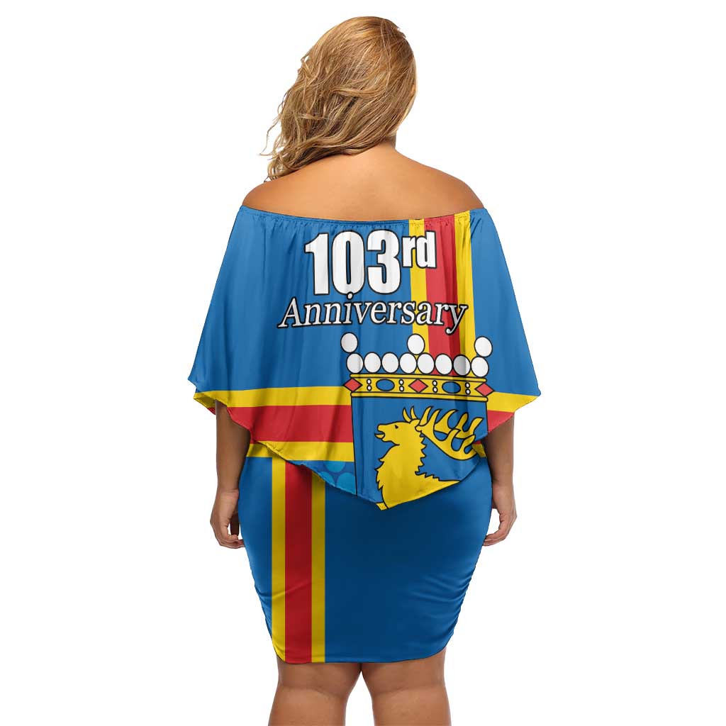 Aland's Autonomy Day Off Shoulder Short Dress 103rd Anniversary