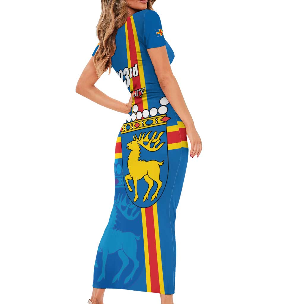 Aland's Autonomy Day Short Sleeve Bodycon Dress 103rd Anniversary
