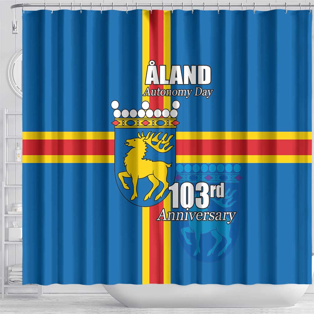 Aland's Autonomy Day Shower Curtain 103rd Anniversary