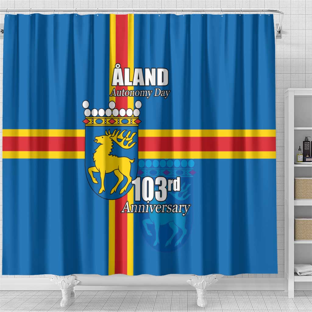 Aland's Autonomy Day Shower Curtain 103rd Anniversary