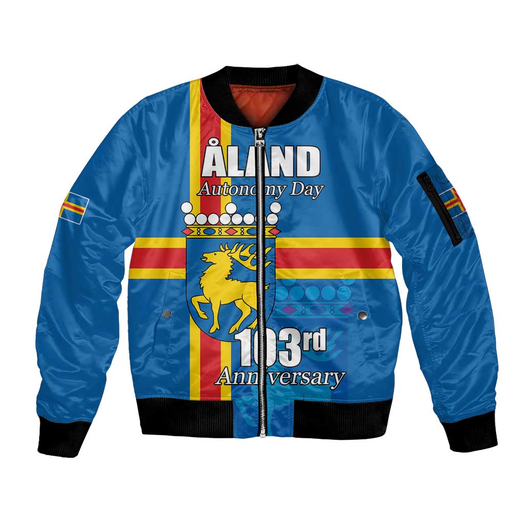 Aland's Autonomy Day Sleeve Zip Bomber Jacket 103rd Anniversary