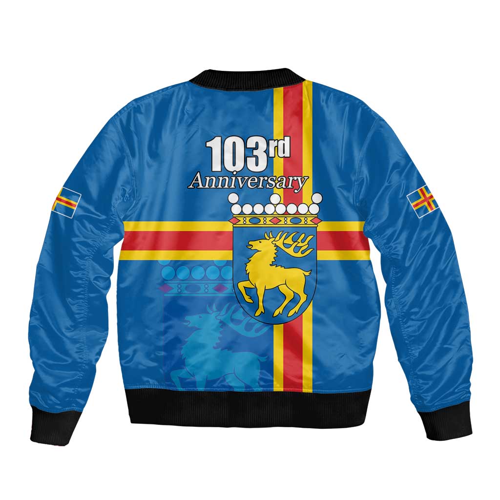 Aland's Autonomy Day Sleeve Zip Bomber Jacket 103rd Anniversary