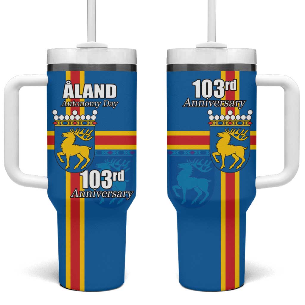 Aland's Autonomy Day Tumbler With Handle 103rd Anniversary