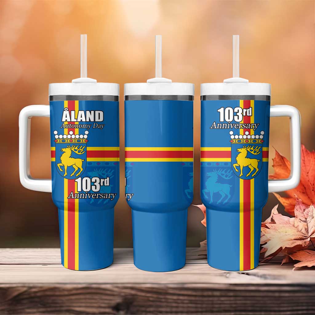 Aland's Autonomy Day Tumbler With Handle 103rd Anniversary