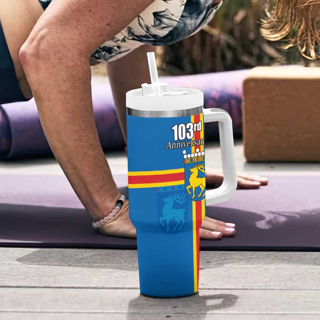 Aland's Autonomy Day Tumbler With Handle 103rd Anniversary