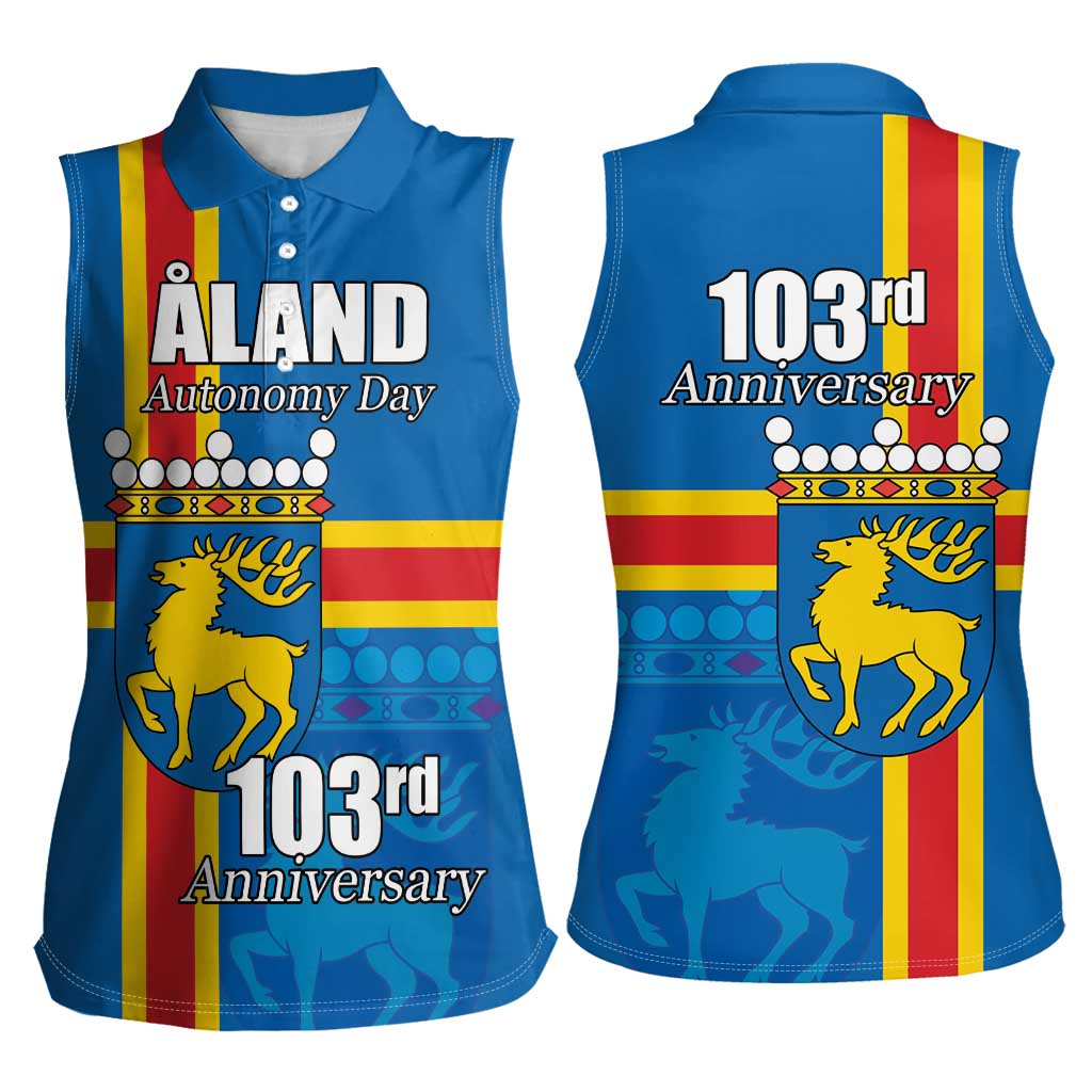 Aland's Autonomy Day Women Sleeveless Polo Shirt 103rd Anniversary