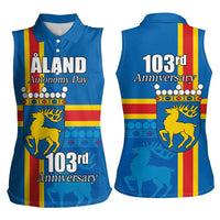 Aland's Autonomy Day Women Sleeveless Polo Shirt 103rd Anniversary