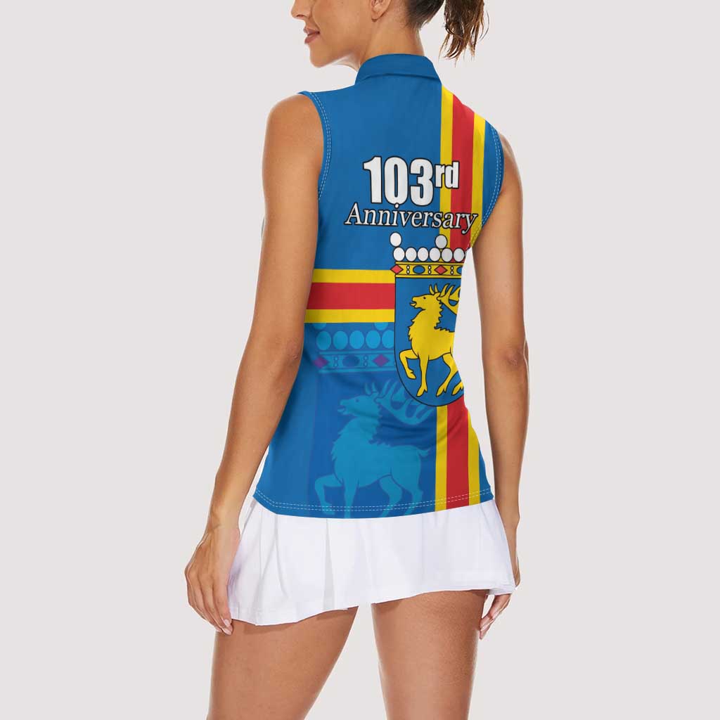 Aland's Autonomy Day Women Sleeveless Polo Shirt 103rd Anniversary