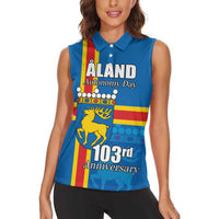 Aland's Autonomy Day Women Sleeveless Polo Shirt 103rd Anniversary