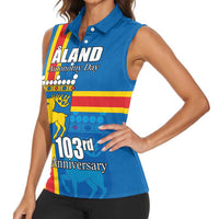 Aland's Autonomy Day Women Sleeveless Polo Shirt 103rd Anniversary