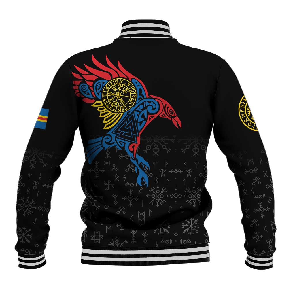 Aland Vikings Culture Baseball Jacket Norse Mythology Raven Tattoo