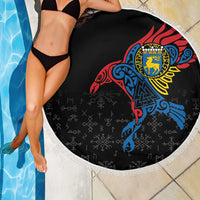 Aland Vikings Culture Beach Blanket Norse Mythology Raven Tattoo