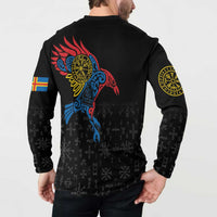 Aland Vikings Culture Button Sweatshirt Norse Mythology Raven Tattoo