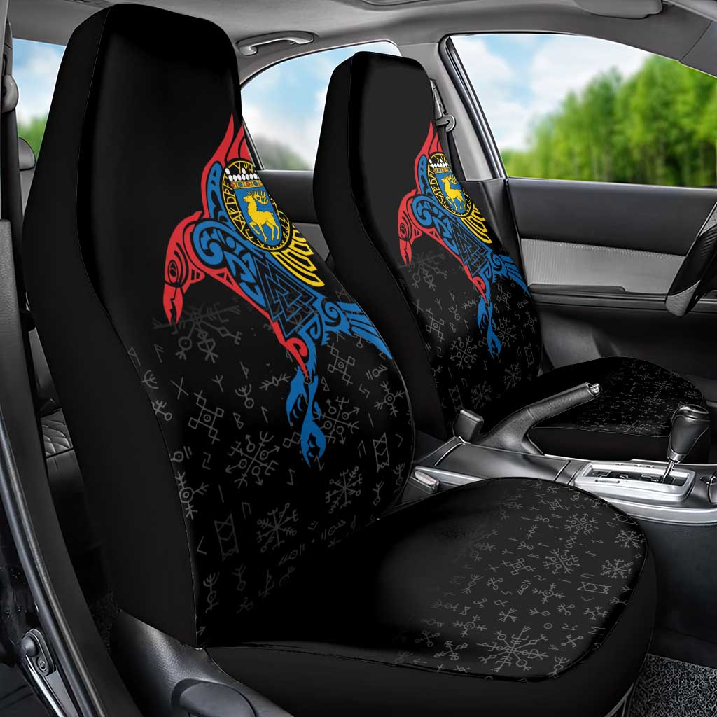 Aland Vikings Culture Car Seat Cover Norse Mythology Raven Tattoo